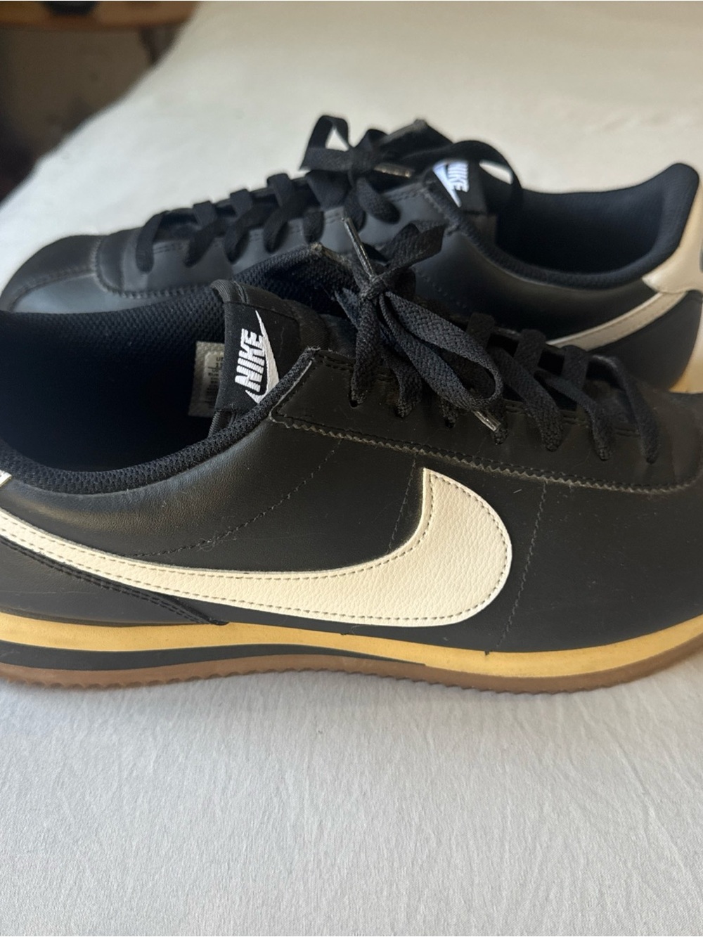 Nike Cortez Leather Black Sesame Gum Brown White DM4044-002 Men Sz 11